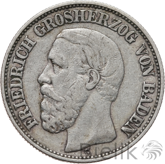 NIEMCY - BADENIA - 2 MARKI - 1894
