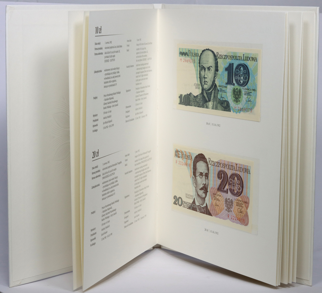 Polska, banknoty obiegowe z lat 1975-1996 – kompletny zestaw