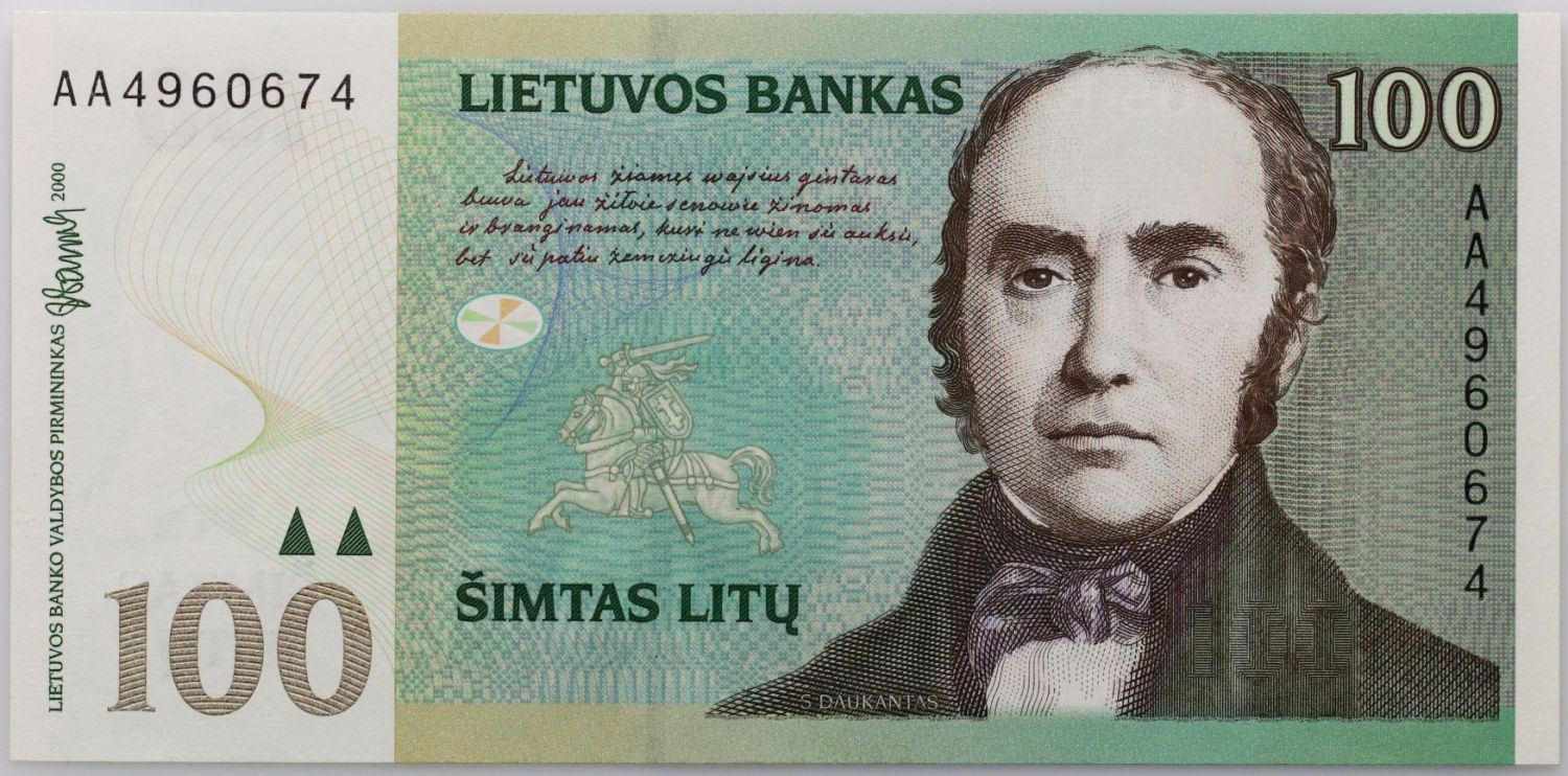 Litwa, 100 litów 2000, seria AA