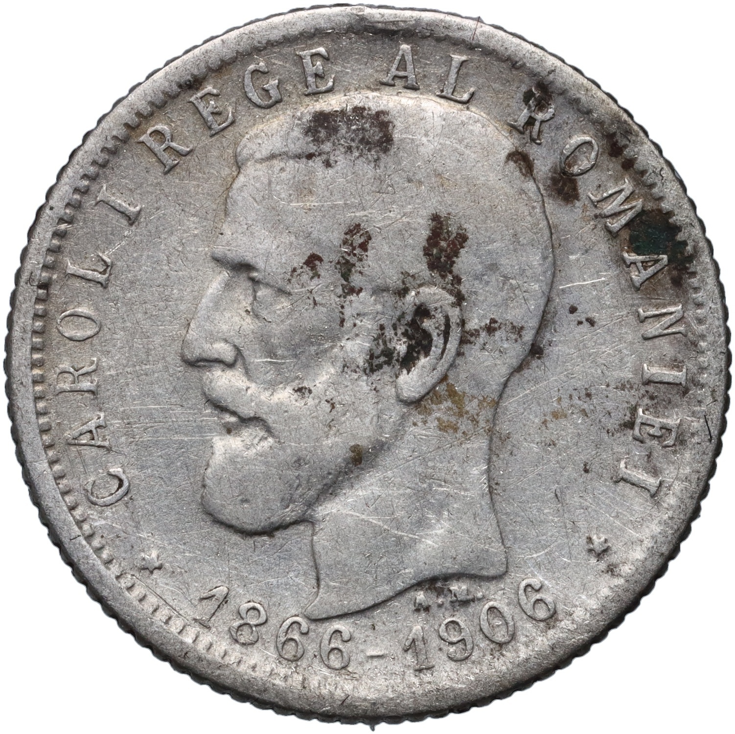 B673. Rumunia, Karol I, 1 lei 1906