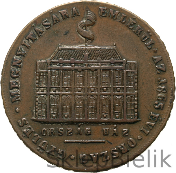 WĘGRY - MEDAL - 1865 - BUDYNEK PARLAMENTU