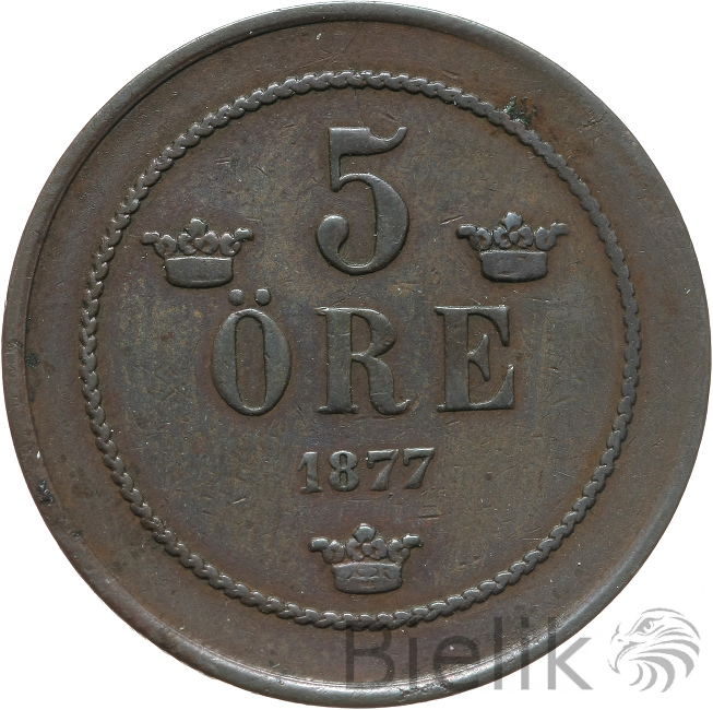 SZWECJA - 5 ORE - 1877