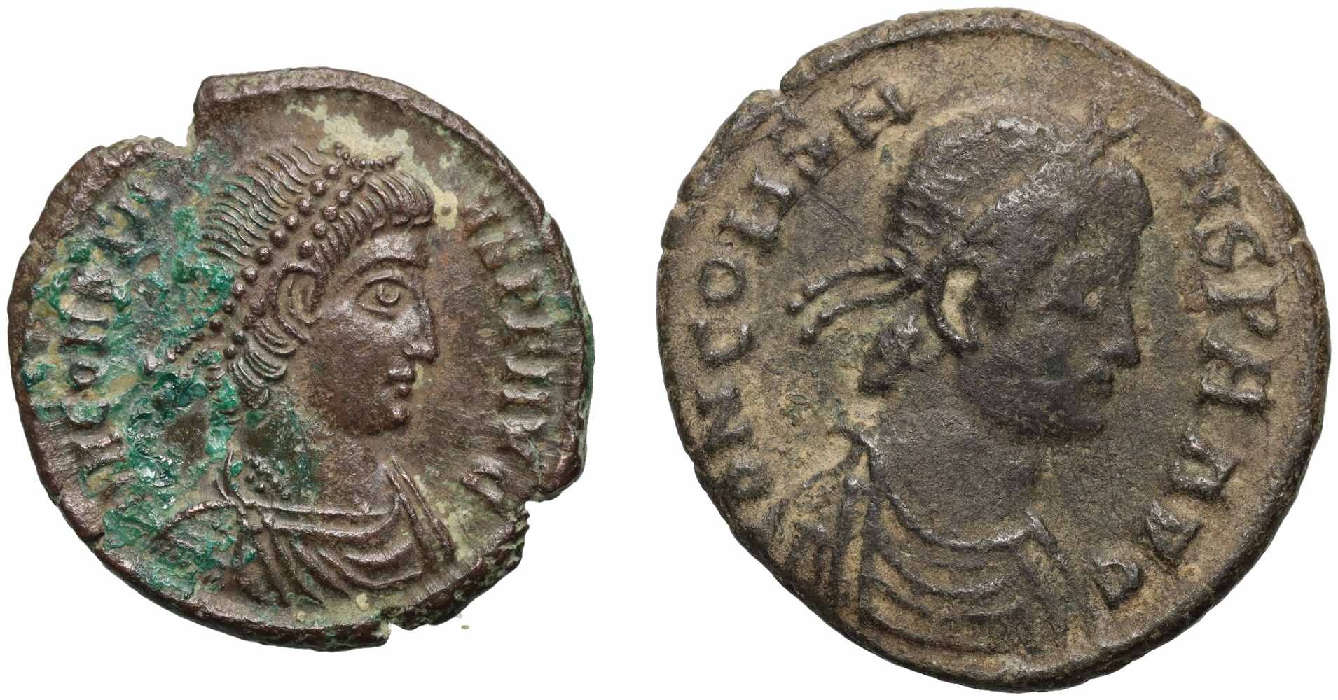 B182.  Cesarstwo Rzymskie, Konstans 337-350, lot 2 szt.brązów