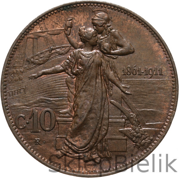 WŁOCHY - 10 CENTESIMI - 1911 - WIKTOR EMANUEL III