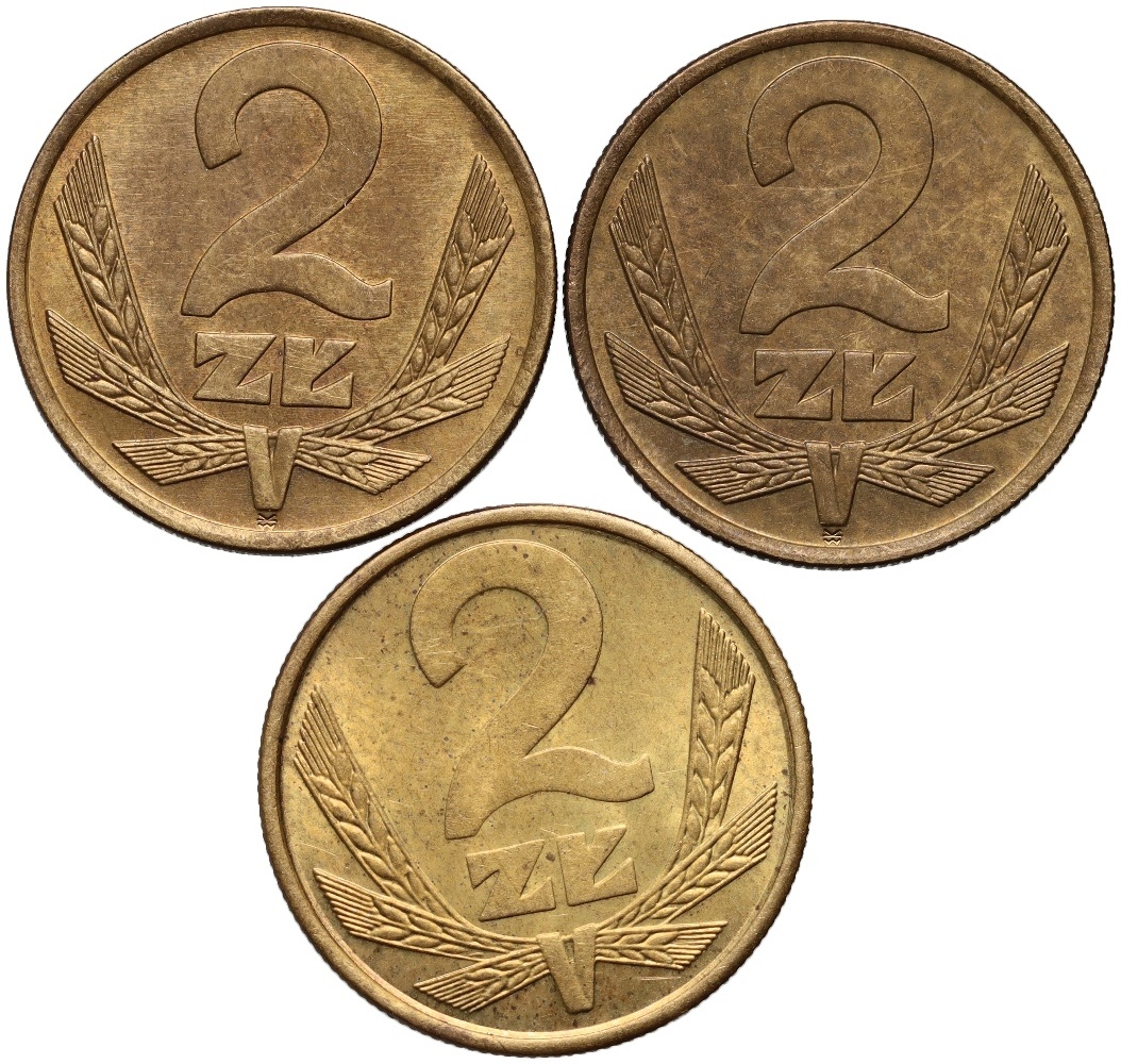 B508A. Polska, PRL, 2 złote 1976, 1977, 1979