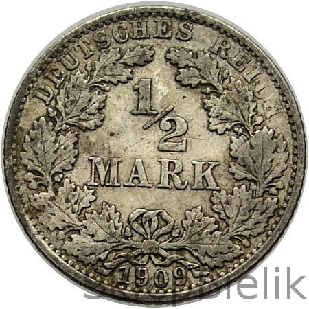 1/2 MARKI - 1909 E - NIEMCY
