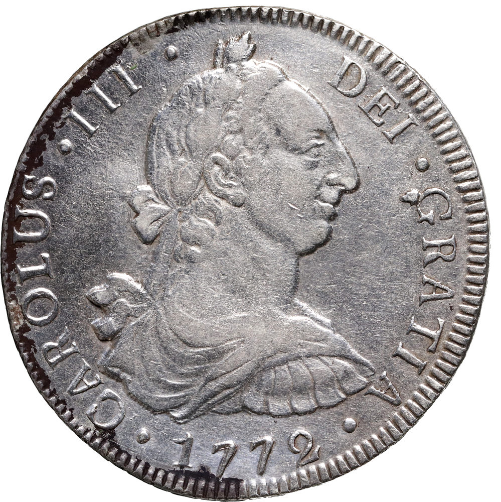 Gwatemala, 8 Reales 1772 P, Karol III