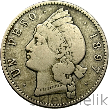DOMINIKANA - 1 PESO - 1897 !