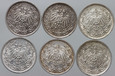 B809. Niemcy, zestaw 6x  1/2 marki 1914-1917 A, Berlin