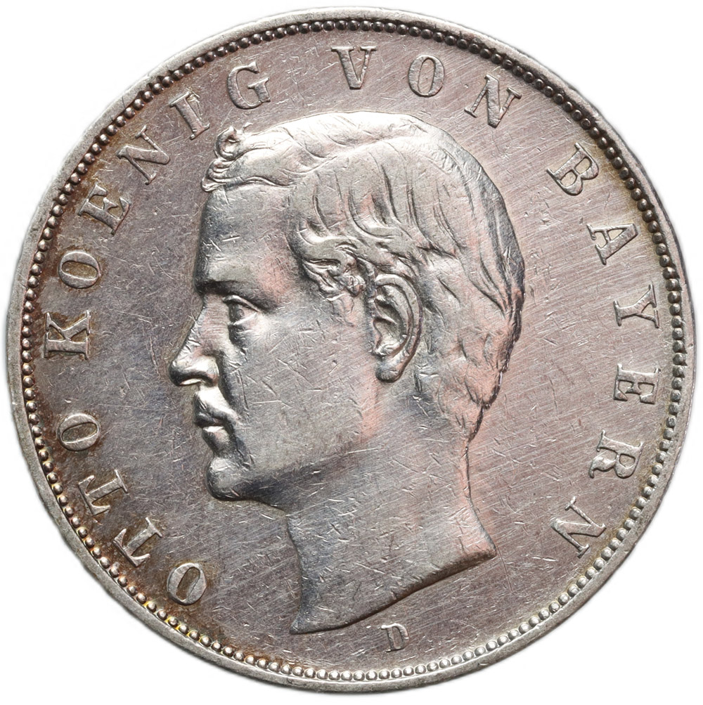 B24. Niemcy, Bawaria, Otto, 3 marki 1909 D, Monachium
