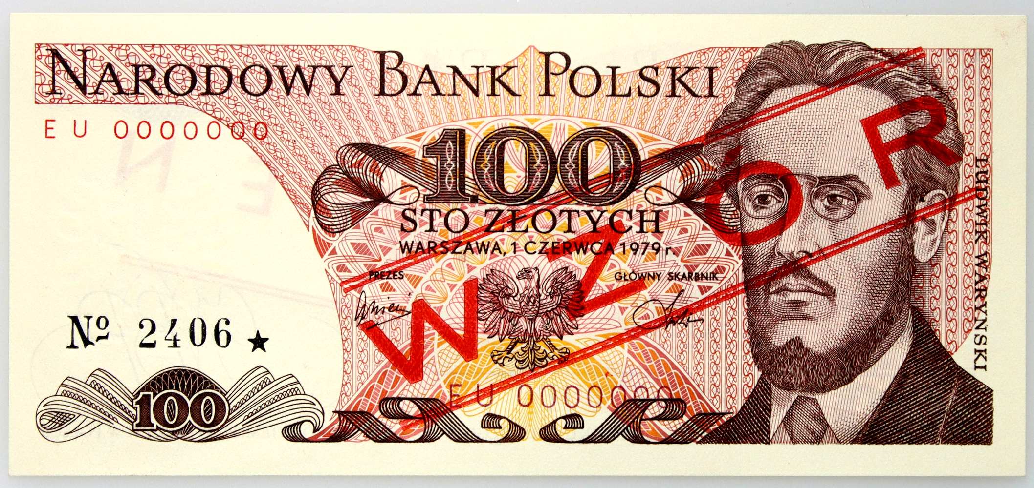 PRL, 100 złotych 01.06.1979, WZÓR, No. 2406, seria EU