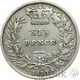 WIELKA BRYTANIA - 6 PENCE - 1837 - WILLIAM IV