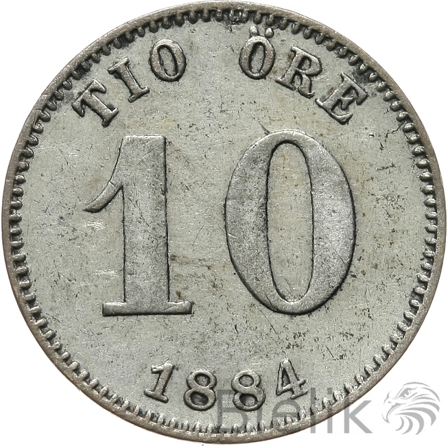 SZWECJA - 10 ORE - 1884 EB - OSCAR II