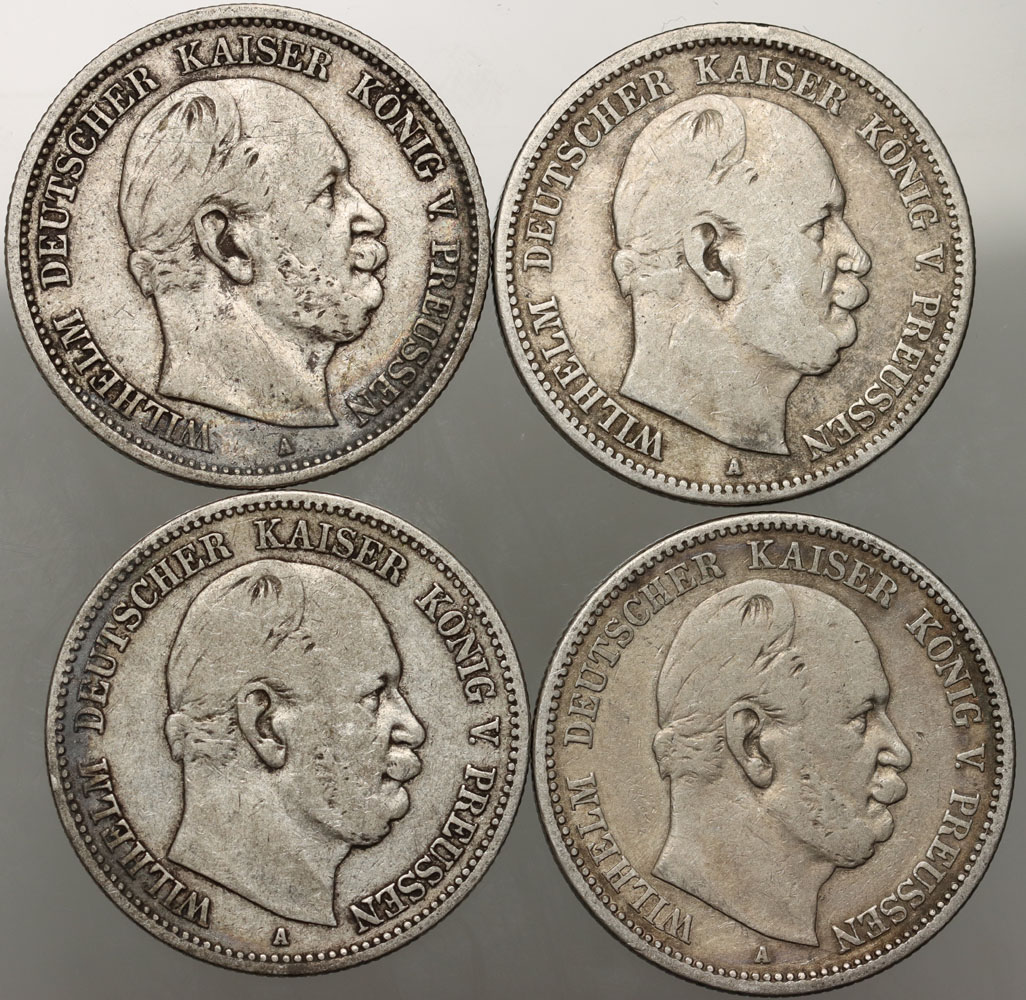 B836. Niemcy, Prusy, Wilhelm I, 4 x 2 marki  1876 A, Berlin